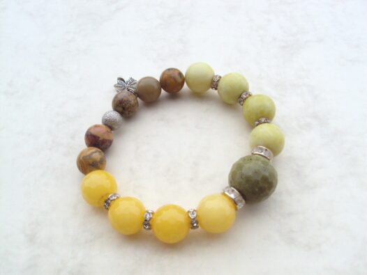 Gemstone beaded intention bracelet